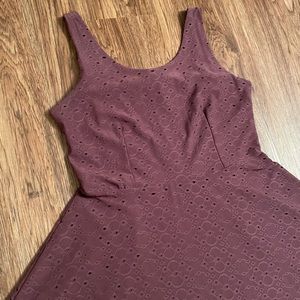 Loft Deep Purple Eyelet Dress